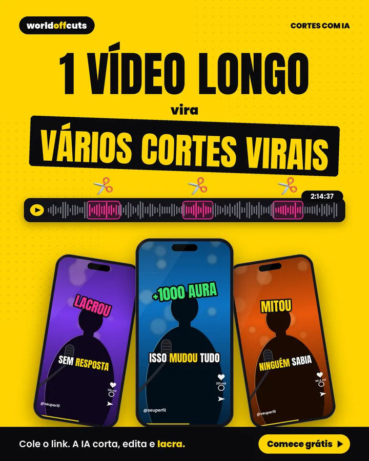 1 vídeo longo vira vários cortes virais
